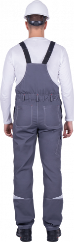 Полукомбинезон ТУРБО SAFETY летний, серый-чёрный-красный