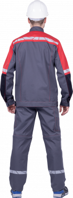Куртка ХАЙ-ТЕК SAFETY летняя, серый-красный-черный