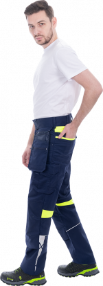 Брюки ACTIVE FLEX / АКТИВ ФЛЕКС, летние, т.синий-флуоресцентный желтый