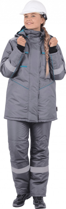 Костюм ГАЛАКТИКА зимний, серый-бирюза, женский