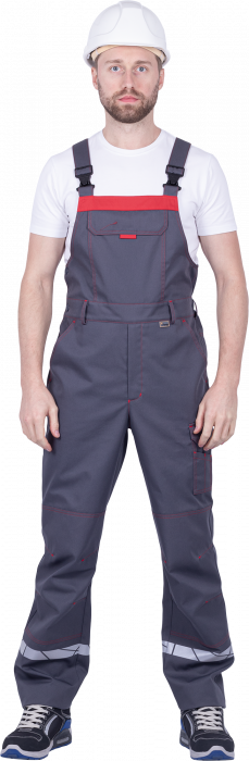 Полукомбинезон ХАЙ-ТЕК SAFETY летний, серый-красный