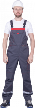 Полукомбинезон ХАЙ-ТЕК SAFETY летний, серый-красный