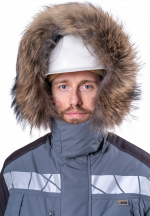 Куртка ХАЙ-ТЕК SAFETY зимняя, серый-красный-черный