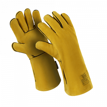 Краги ФЛАГМАН ФАЕРЛАЙТ (TG-691), спилок, интерлок/флис, нить Kevlar®, до 250 °С, 380 мм, желтый