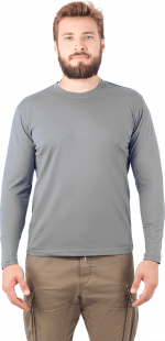 Футболка длинный рукав серая 160 г/м2